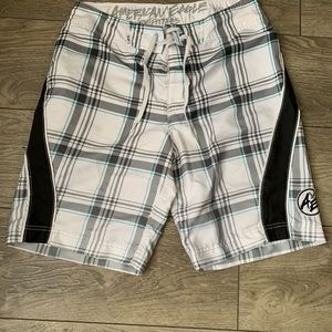 American Eagle Blue/White Swim Trunks Sz M